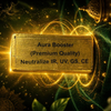 Gold block labeled 'Aura Booster' with mystical glow on a dark background