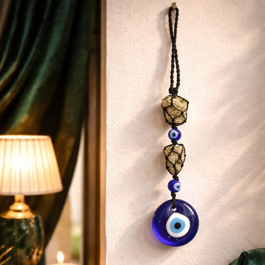 Pyrite Evil Eye Hanging
