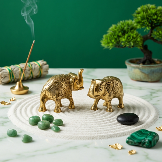 Elephant Pair Gold
