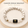 Cancer Zodiac Bracelet – White Howlite & Moonstone Crystal Beads