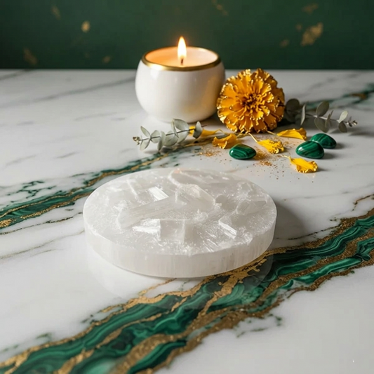 Selenite Charging Plate – Cleanse & Recharge Crystals Naturally