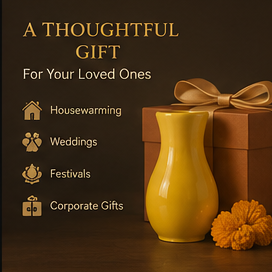 Yellow Vastu Flower Vase for South-West-South Direction 8.5 X 5 inches