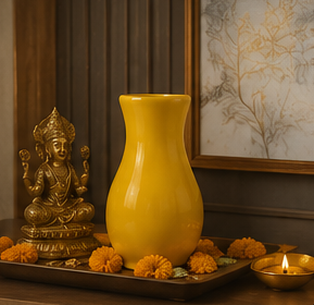 Yellow Vastu Flower Vase for South-West-South Direction 8.5 X 5 inches