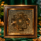 Shree Yantra on Raw Pyrite Frame – Sacred Geometry Abundance Crystal Wall Decor