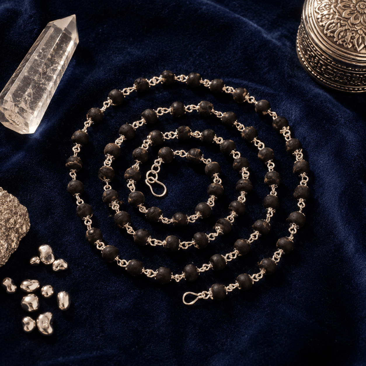 Karungali Mala | Natural Ebony Wood Protection Mala for Positive Energy, Grounding & Spiritual Growth