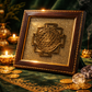 Shree Yantra on Raw Pyrite Frame – Sacred Geometry Abundance Crystal Wall Decor