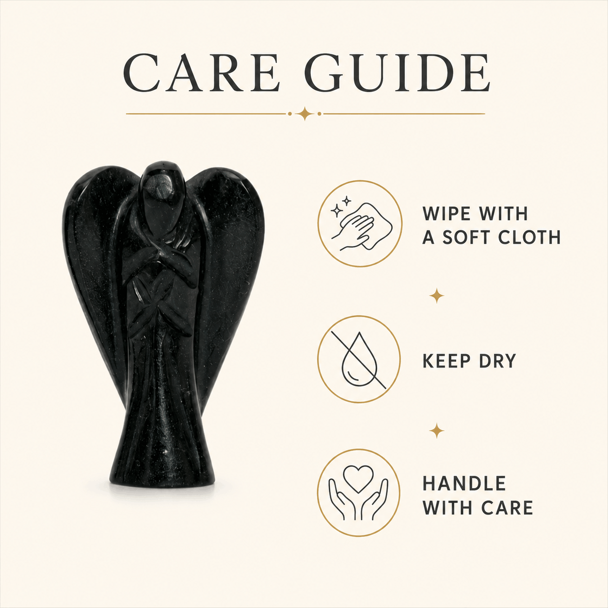Black Obsidian Angel Crystal – Protection, Grounding & Negative Energy Shield | Natural Healing Crystal Statue