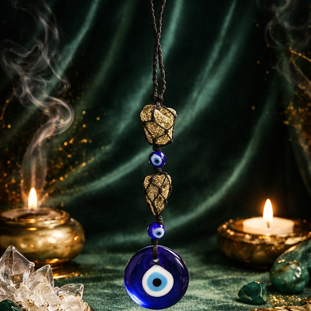 Pyrite Evil Eye Hanging Protection for Car & Home