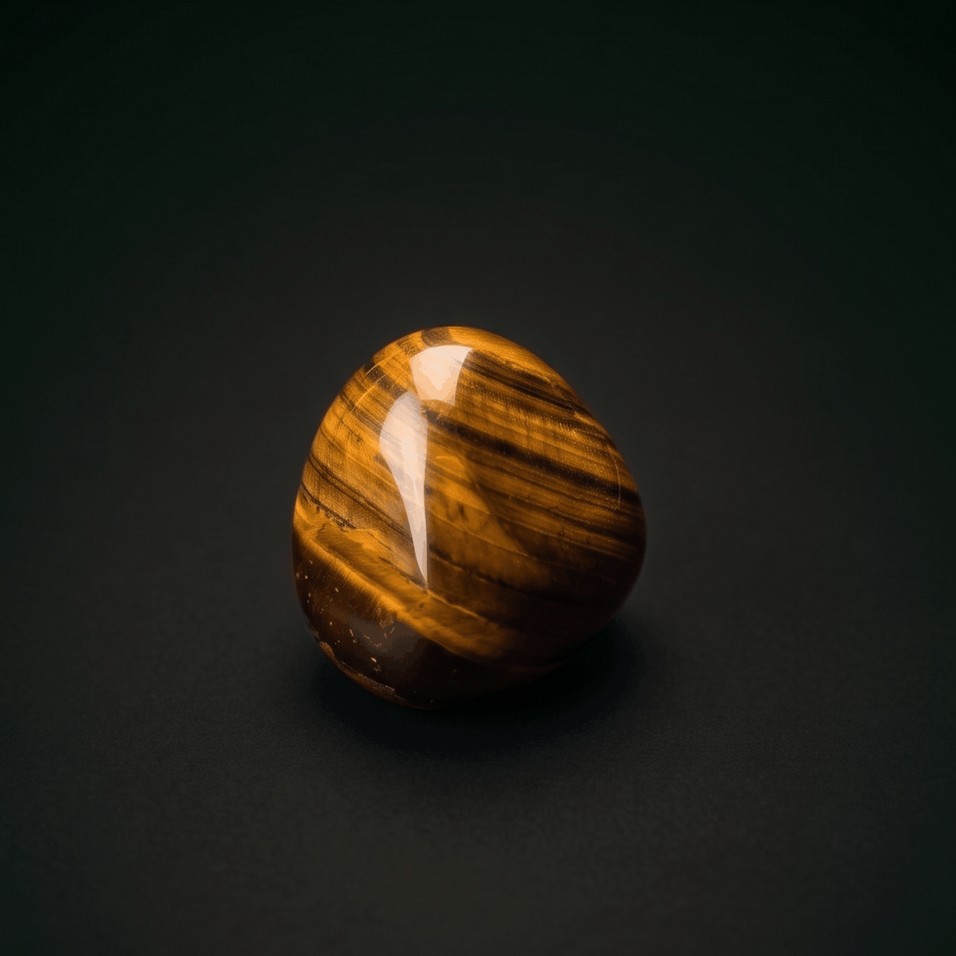 Tiger's eye stone on a dark background