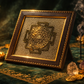 Shree Yantra on Raw Pyrite Frame – Sacred Geometry Abundance Crystal Wall Decor