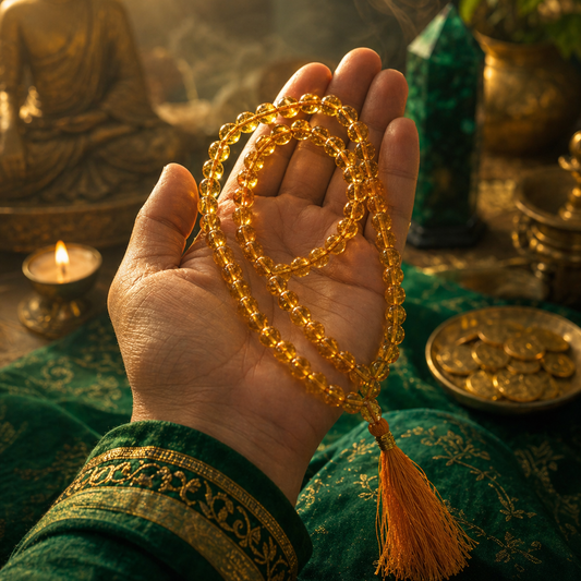 Citrine Positive Energy Mala – Wealth, Abundance & Positive Energy Spiritual Mala