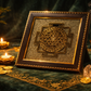 Shree Yantra on Raw Pyrite Frame – Sacred Geometry Abundance Crystal Wall Decor
