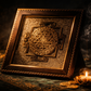 Shree Yantra on Raw Pyrite Frame – Sacred Geometry Abundance Crystal Wall Decor