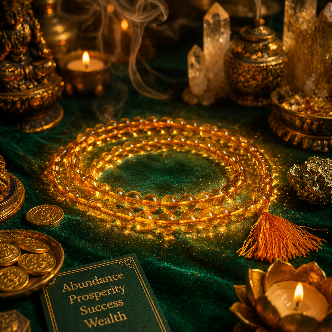 Citrine Positive Energy Mala – Wealth, Abundance & Positive Energy Spiritual Mala