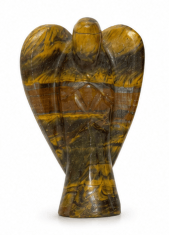 Tiger Eye Crystal Angel – Protection, Confidence, Success & Courage | Natural Hand-Carved Gemstone Angel