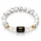 Cancer Zodiac Bracelet – White Howlite & Moonstone Crystal Beads