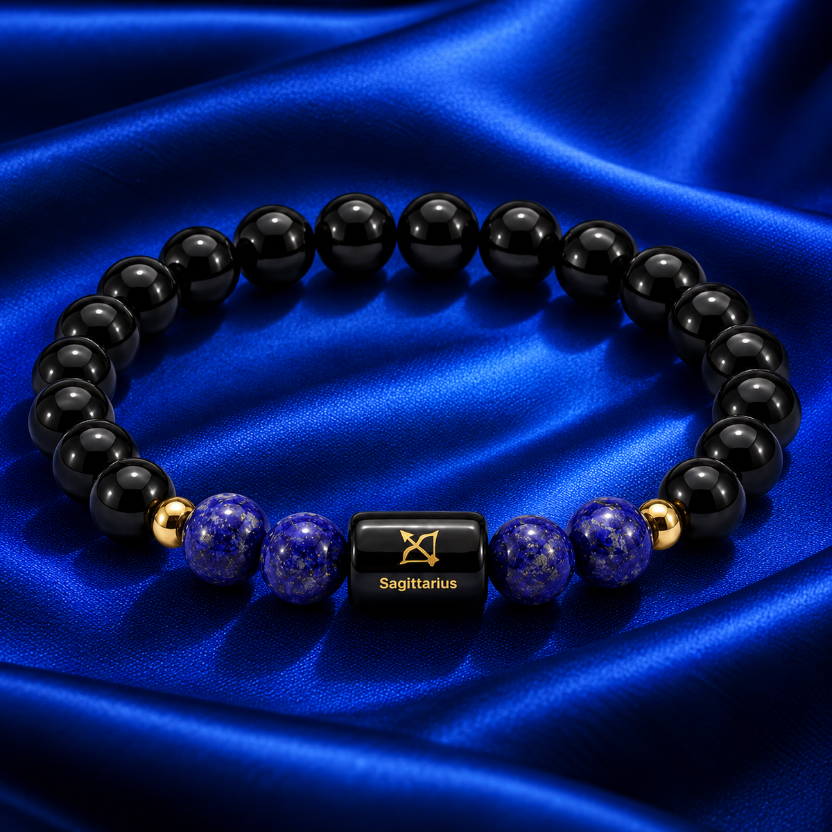 Sagittarius Crystal Bracelet – Protection, Wisdom &amp; Confidence 🖤💙