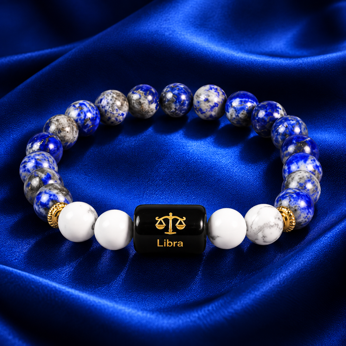 ♎ Libra Crystal Bracelet – Balance, Wisdom & Positive Energy 💙✨