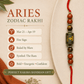 Aries Zodiac Rakhi with Red Jasper and Tiger’s Eye