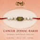 Cancer Zodiac Rakhi with White Howlite and Rose Quartz Beads