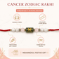 Cancer Zodiac Rakhi with White Howlite and Rose Quartz Beads