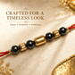 🖤 Black & Gold Bead Rakhi – Protection, Love & Sibling Bond ✨🧿