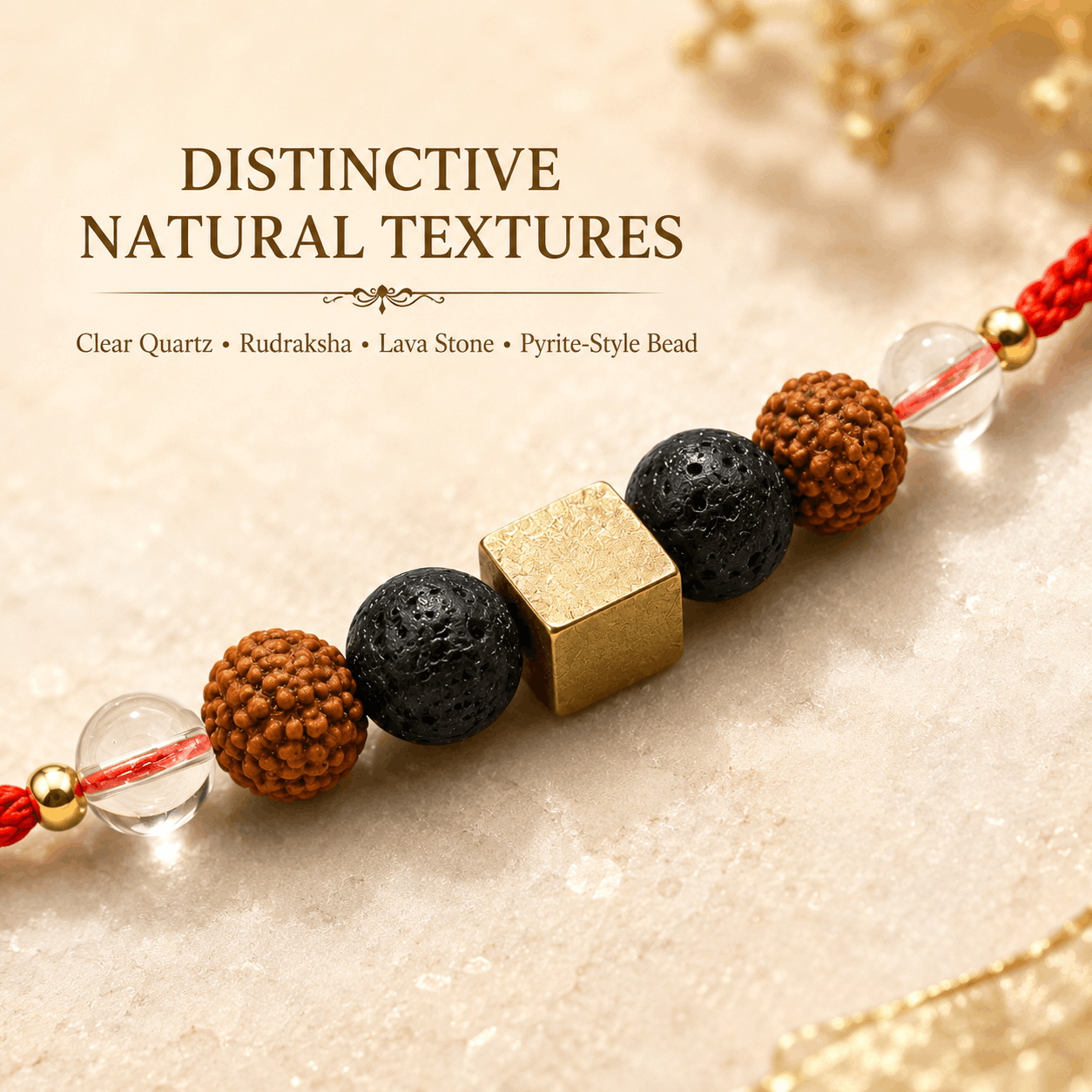 Crystal & Rudraksha Rakhi – Clarity, Grounding & Blessings  🤎