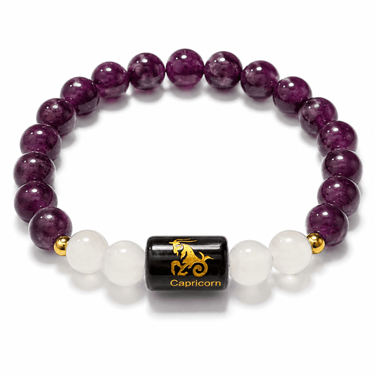 Capricorn Crystal Bracelet – Focus, Discipline & Inner Peace 💜