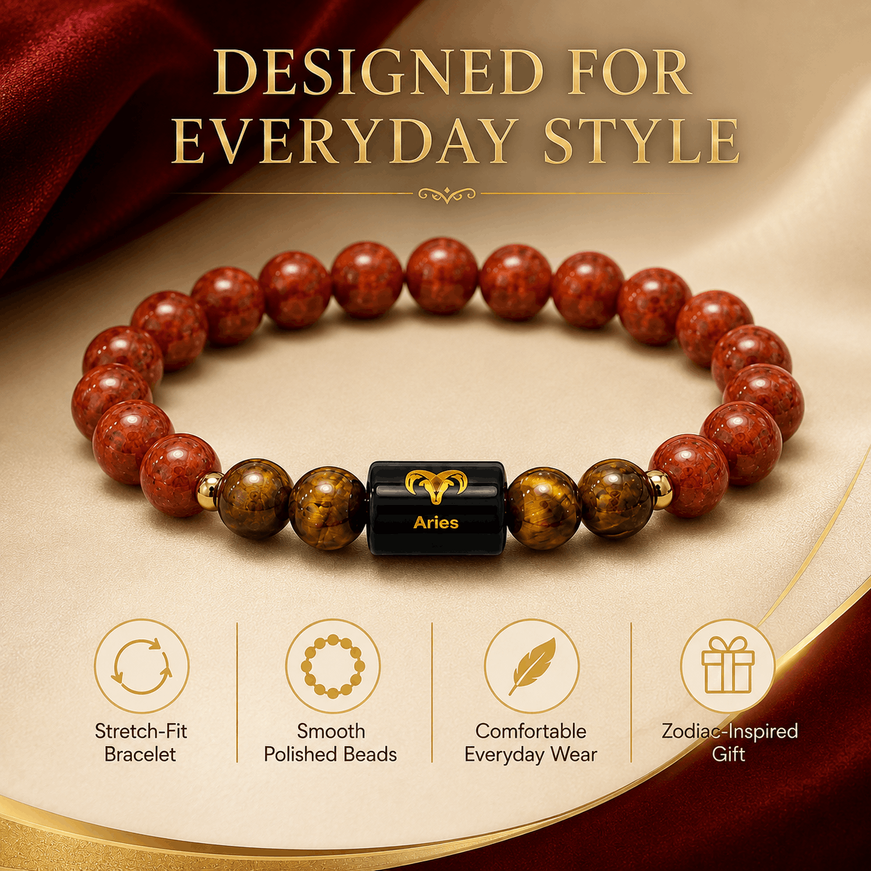 Aries Crystal Bracelet – Courage, Strength & Confidence ❤️✨