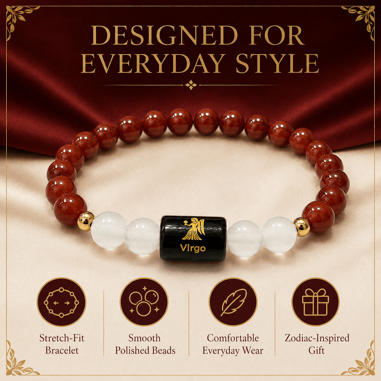 Virgo Crystal Bracelet – Grounding, Focus & Positive Energy ❤️✨