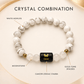 Cancer Zodiac Bracelet – White Howlite & Moonstone Crystal Beads