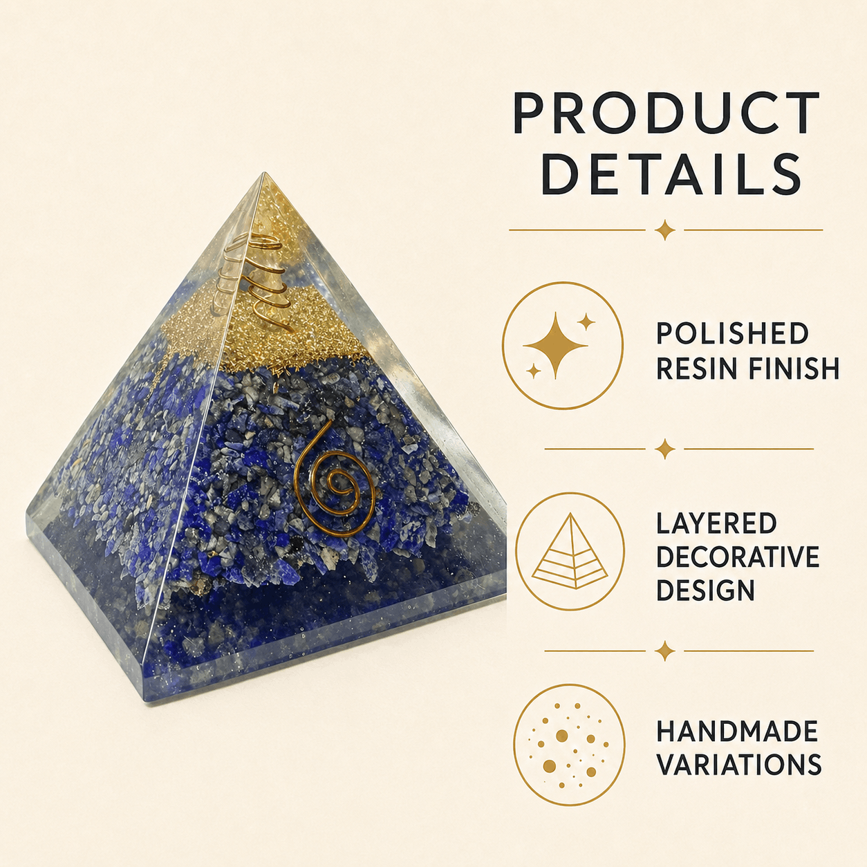 🔷 Lapis Lazuli Pyramid – Wisdom, Protection & Positive Energy 💙✨