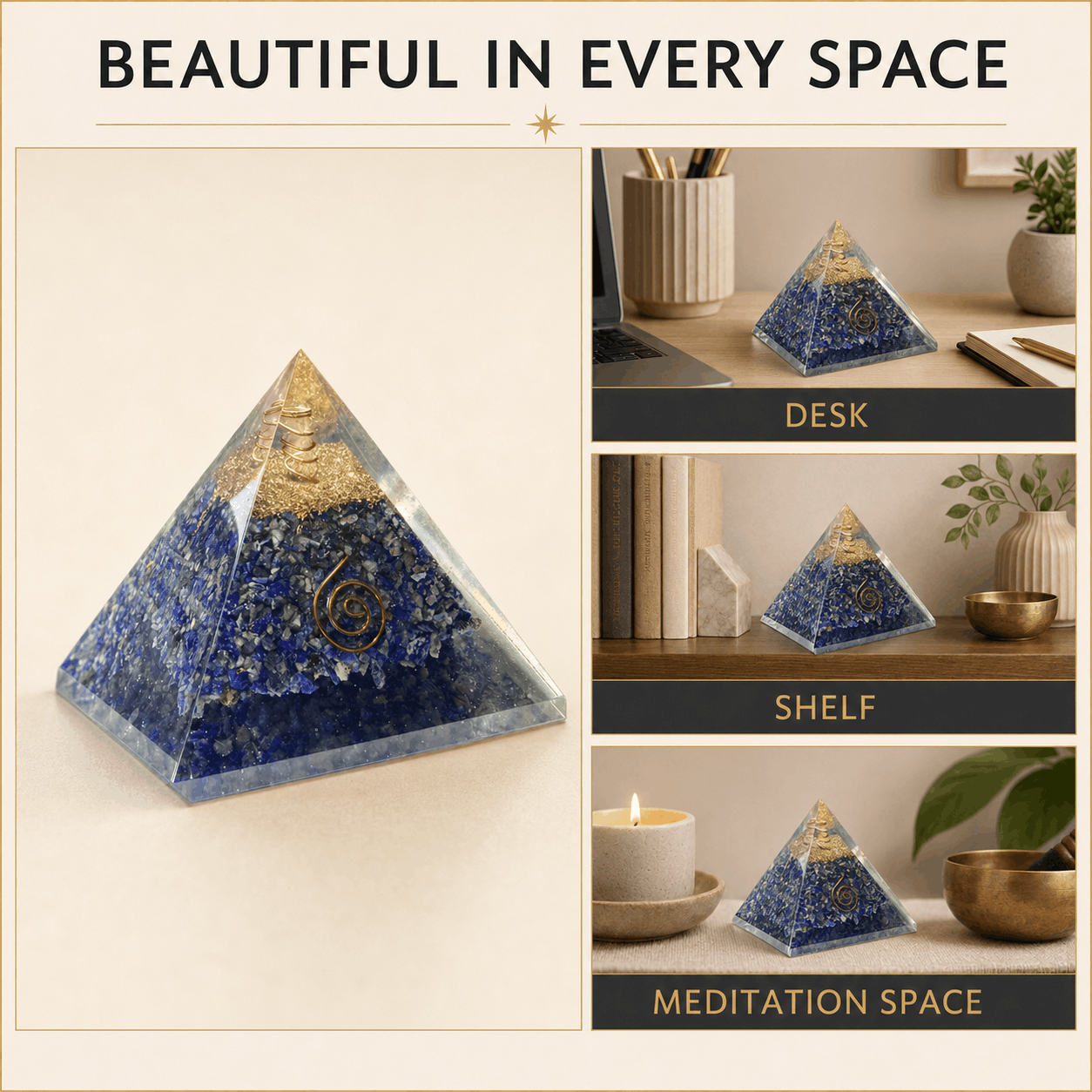🔷 Lapis Lazuli Pyramid – Wisdom, Protection & Positive Energy 💙✨