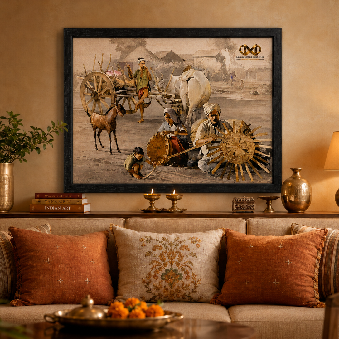 Money Vastu Painting -2  for Home & Office | White 19.5 x 26 Inches | West-South-West