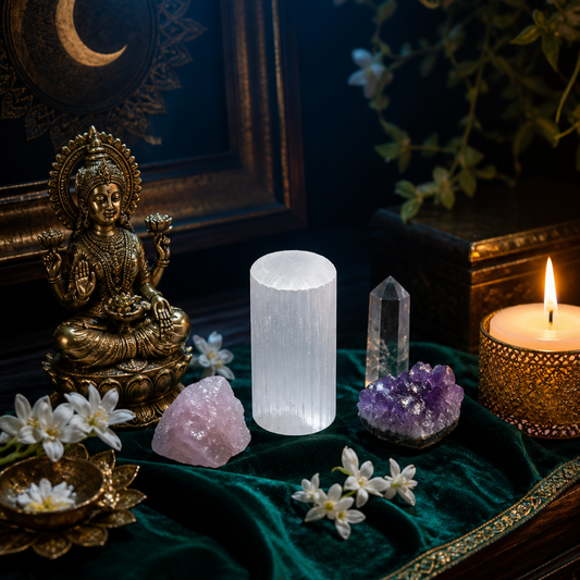 Selenite Crystal Tower | Self-Cleansing Energy Purifier — Clarity, Wealth & Space Healing