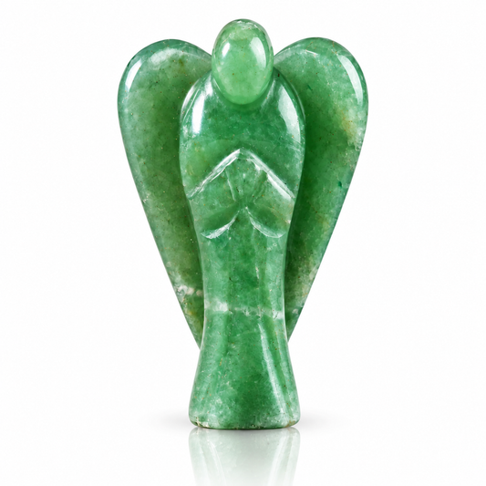 Green Jade Crystal Angel – Luck, Prosperity, Wealth & Heart Chakra Healing | Natural Gemstone Angel