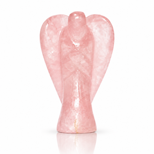 Natural Rose Quartz Angel Crystal – Love, Healing & Emotional Balance Guardian Statue
