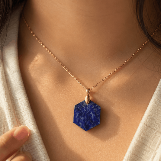 Power Pendant Lapis Lazuli | Wisdom, Confidence & Communication | Natural Healing Stone Pendant