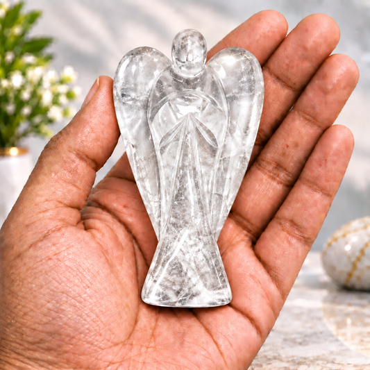 Clear Quartz Crystal Angel – Master Healing Stone for Clarity, Protection & Positive Energy | Natural Gemstone Angel