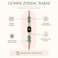 Gemini Zodiac Rakhi with Green Aventurine and Rose Quartz Beads