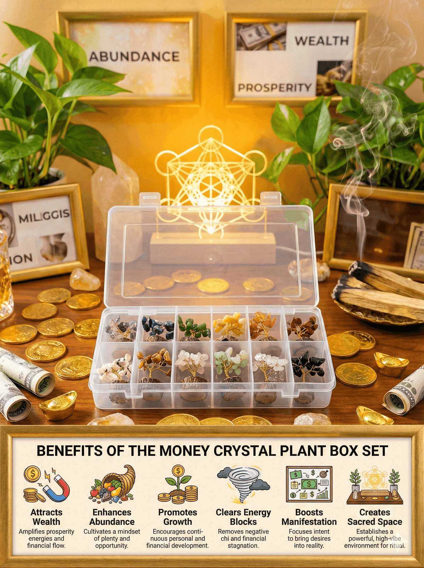 Crystal Stone Tree Box Set (12 Pcs)
