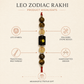 Leo Zodiac Rakhi with Tiger’s Eye and Citrine Stone Beads