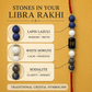 Libra Zodiac Rakhi with Lapis Lazuli, Sodalite and White Howlite Beads