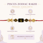 Pisces Zodiac Rakhi with Citrine and Tiger’s Eye Stone Beads