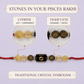 Pisces Zodiac Rakhi with Citrine and Tiger’s Eye Stone Beads