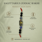 Sagittarius Zodiac Rakhi with Black Onyx, Sodalite and Lapis Lazuli Beads