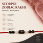 Scorpio Zodiac Rakhi with Black Onyx and Rose Quartz