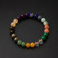 Multicolored beaded bracelet on a dark background
