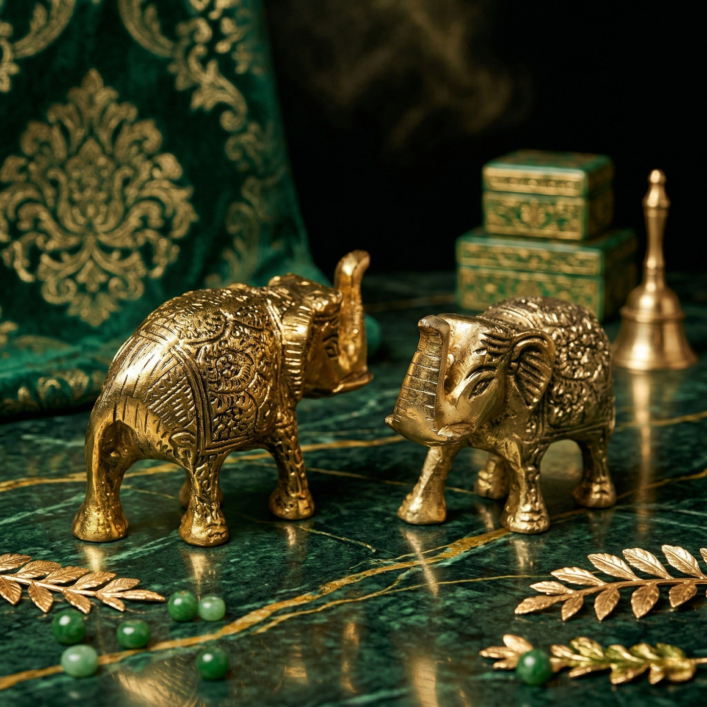 Elephant Pair Gold