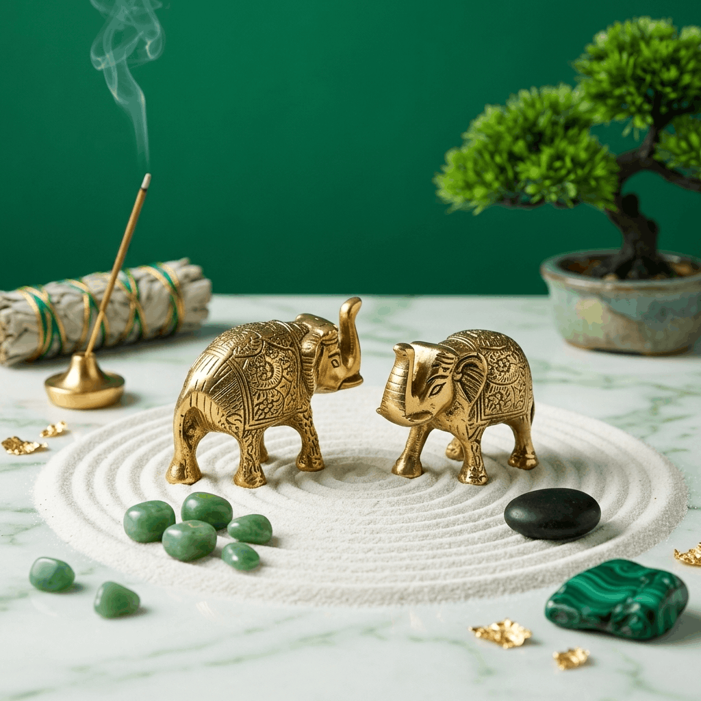 Elephant Pair Gold